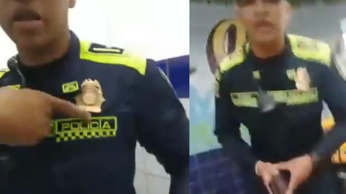 Video | ‘No me empuje’: denuncian a policía por impedir que conductor de TransMilenio entrara al baño