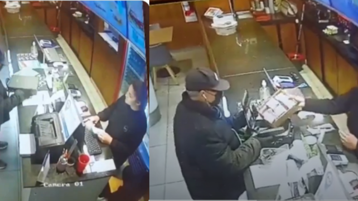 A restaurant cashier was the victim of a million-dollar armed robbery, but the scene hid a deception