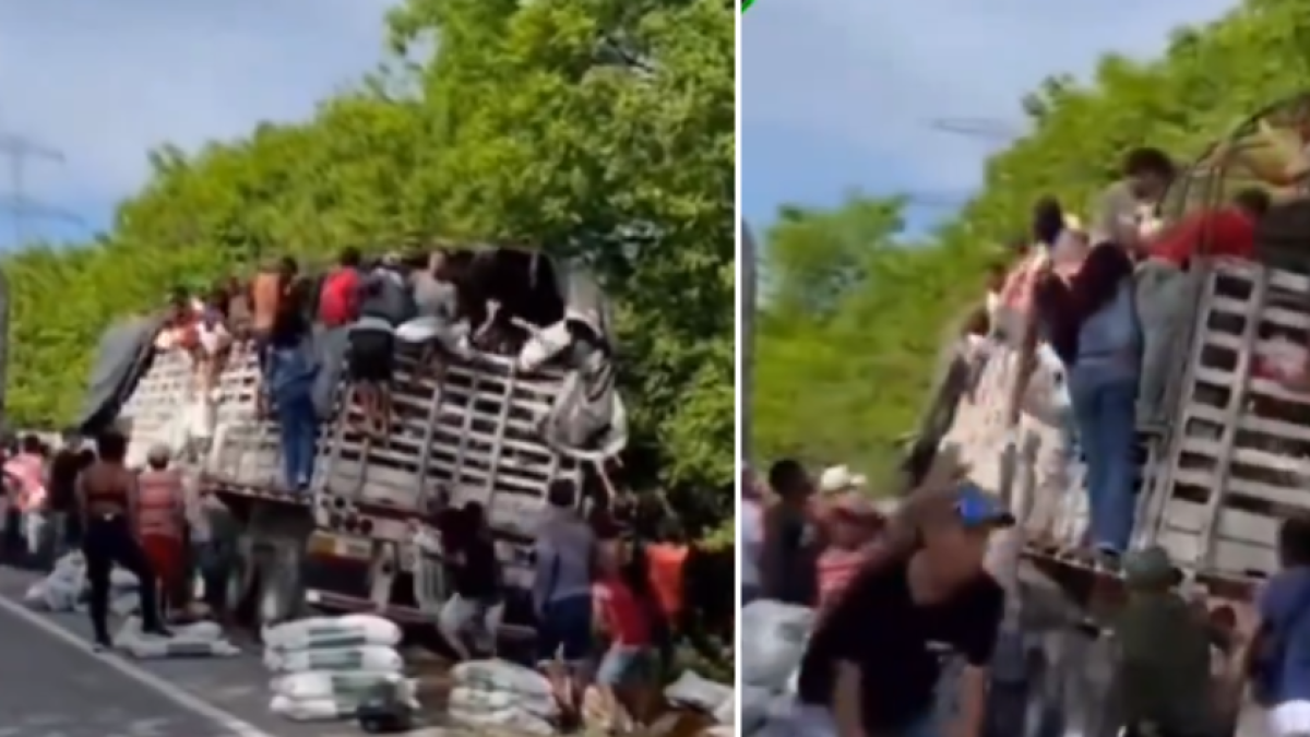Video: comunidad en la Costa le robó la mercancía a conductor que acaba de accidentarse
