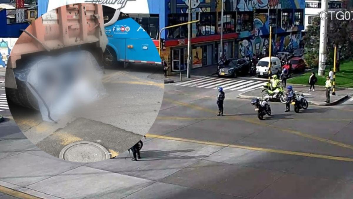 Motociclista muere arrollado por volqueta en grave accidente en Bogotá: reportan trancón en la zona