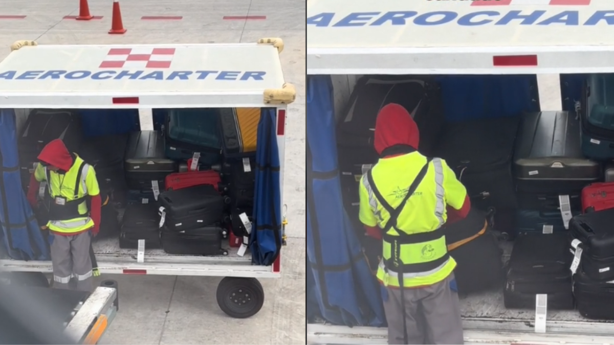 Estaba por tomar un vuelo y vio al trabajador del aeropuerto haciendo algo que lo enfureció