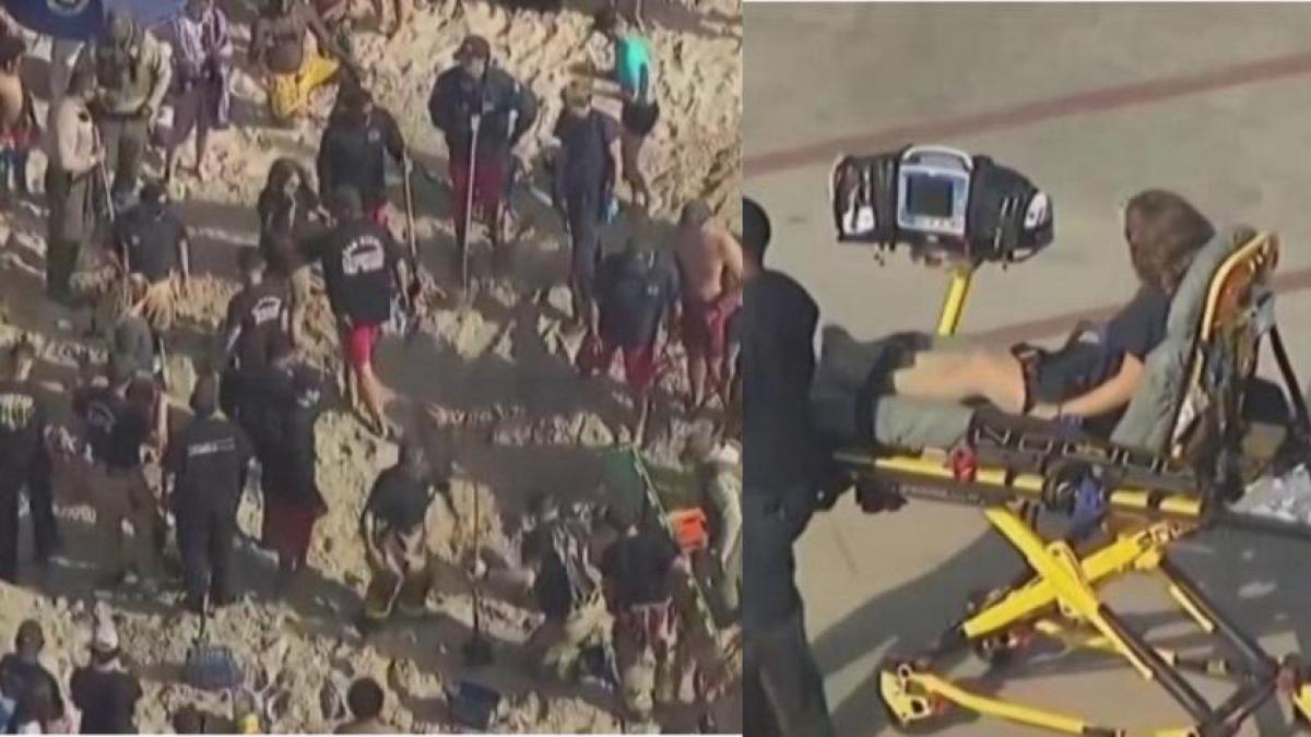 Video: adolescente es rescatada de hoyo que ella misma hizo en la playa