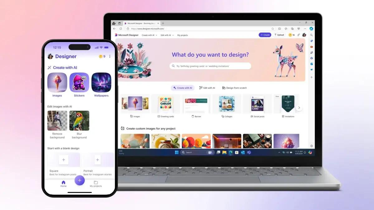 Microsoft lancia Designer, l’app gratuita di fotoritocco AI disponibile per iPhone o Android: ecco come funziona
