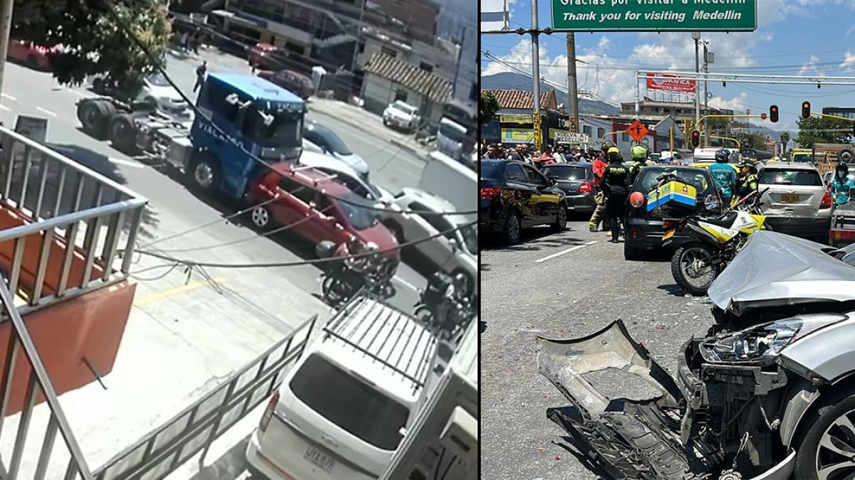 Identifican al conductor del camión robado que colisionó contra 16 vehículos en Medellín dejando dos muertos 