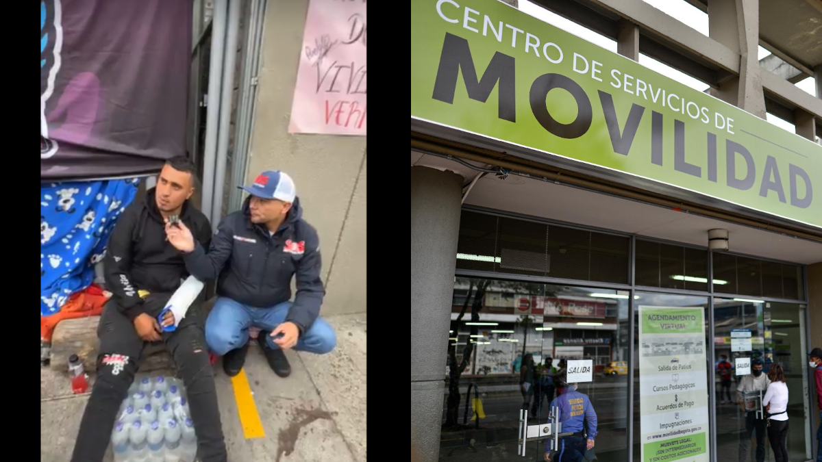 Motociclista lleva más de tres días encadenado a oficina de la Secretaría de Movilidad de Bogotá; Distrito se pronuncia 