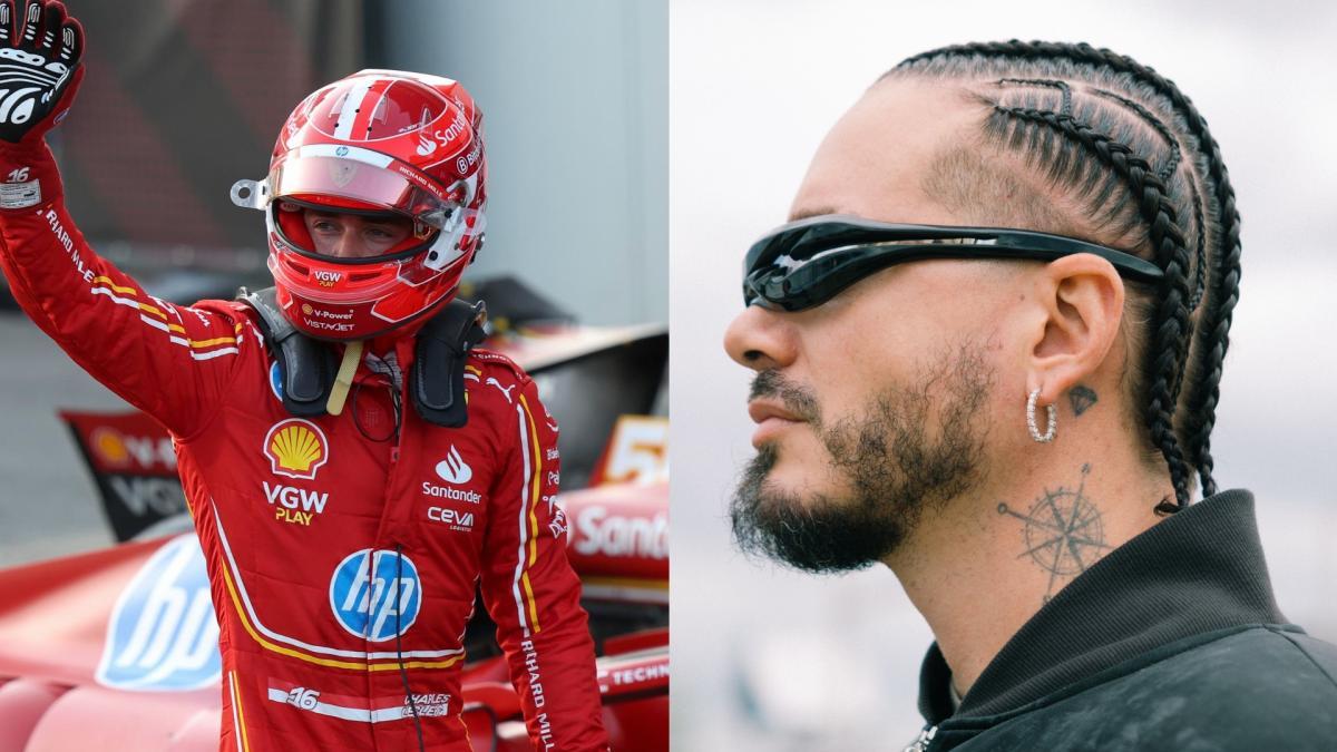 J Balvin hizo sorpresiva aparición y se paseó por la Fórmula 1: momento soñado con Charles Leclerc en el GP de Azerbaiyán