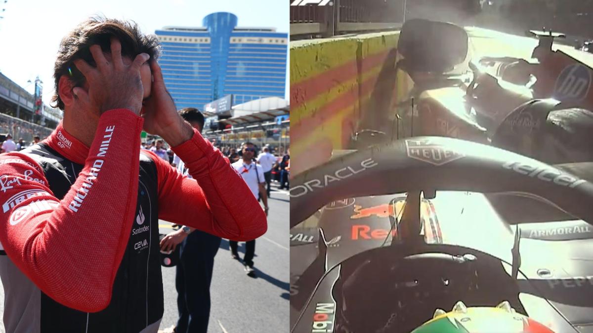 Video | Sergio 'Checo' Pérez se sacó chispas con Carlos Sainz en la Fórmula 1 y lo insultó tras terrible choque: '¡Está loco! Idiota'