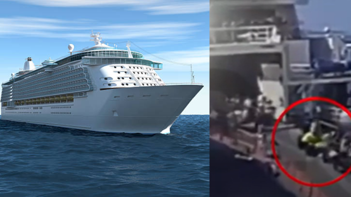 El angustiante momento en el que una familia con un bebé casi cae al mar mientras desembarcaban de un ferry