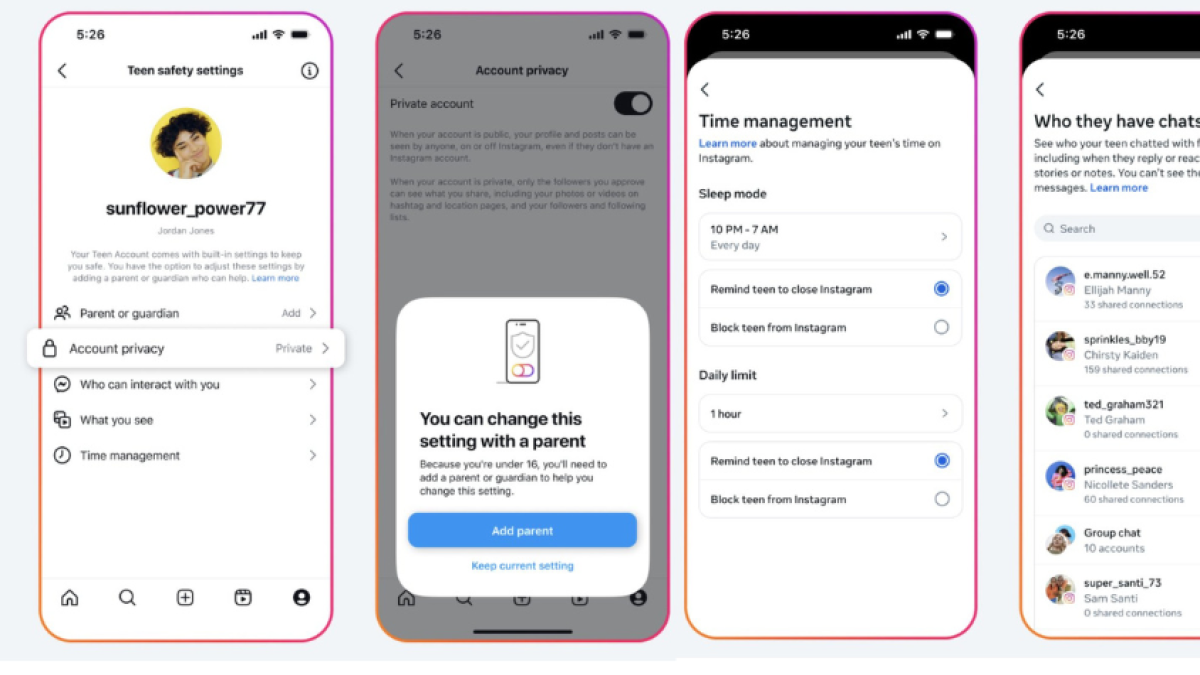Instagram crea modo 'teen' e impone restricciones a cuentas de menores de 16 años