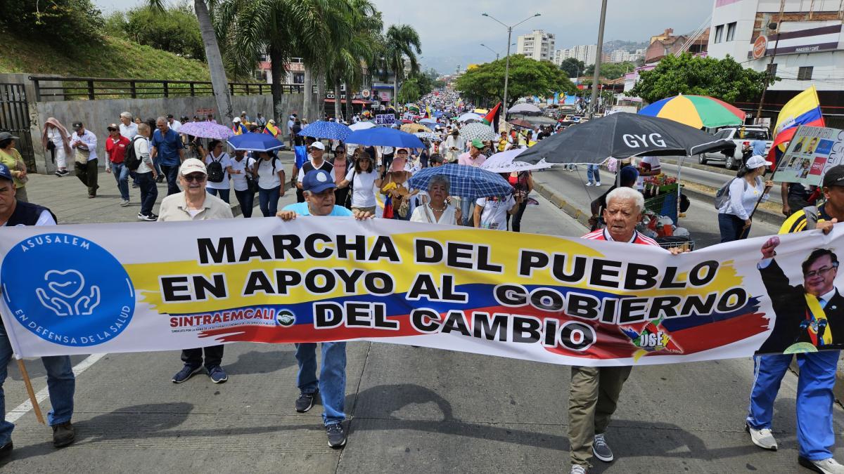 Marcha de seguidores del presidente Gustavo Petro en Cali: 600 policías garantizan la seguridad 