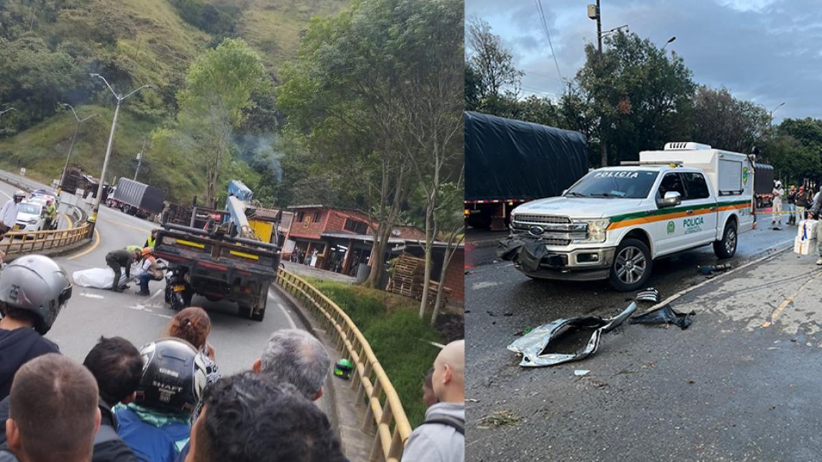 Dos fallecidos dejó aparatoso accidente de tránsito en Antioquia, uno de los conductores involucrados se voló