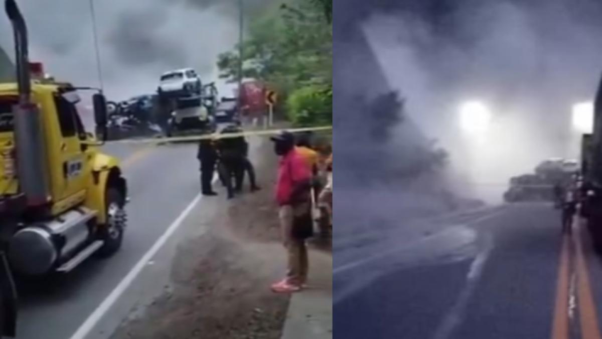 Sigue cierre de la vía Buga - Buenaventura por accidente de tránsito: murió conductor de tractocamión