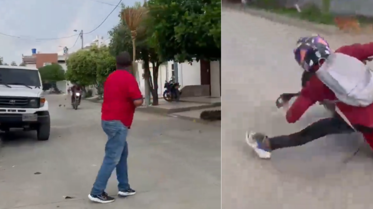 Video| Ladrón fue capturado luego de robarle un bolso a una mujer en Montería: la comunidad lo golpeó hasta con palos de escoba