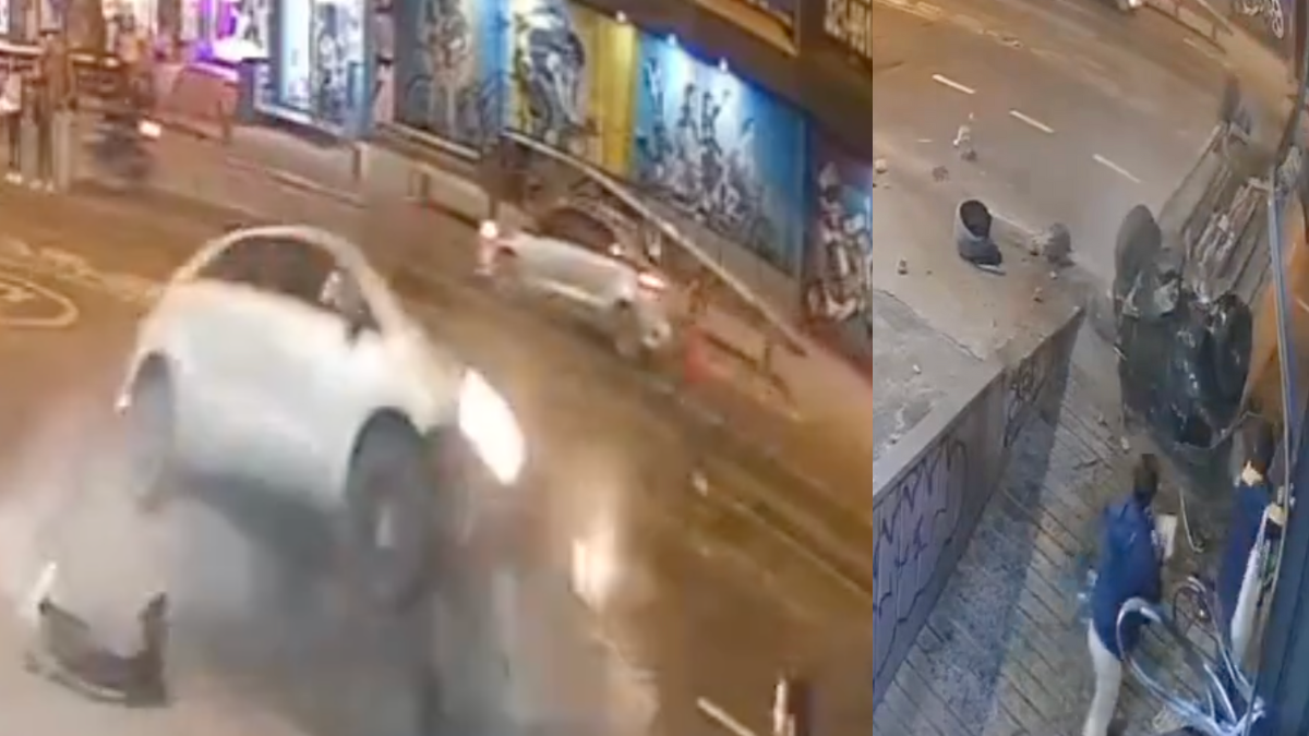 Video de volcamiento en Bogotá: revelan el momento exacto del accidente de tránsito; dos peatones por poco resultan atropellados 