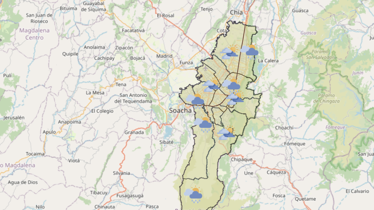 Se presentan fuertes lluvias en Bogotá en las localidades: Usaquén, Ciudad Bolivar, Suba, Barrios Unidos y Chapinero 