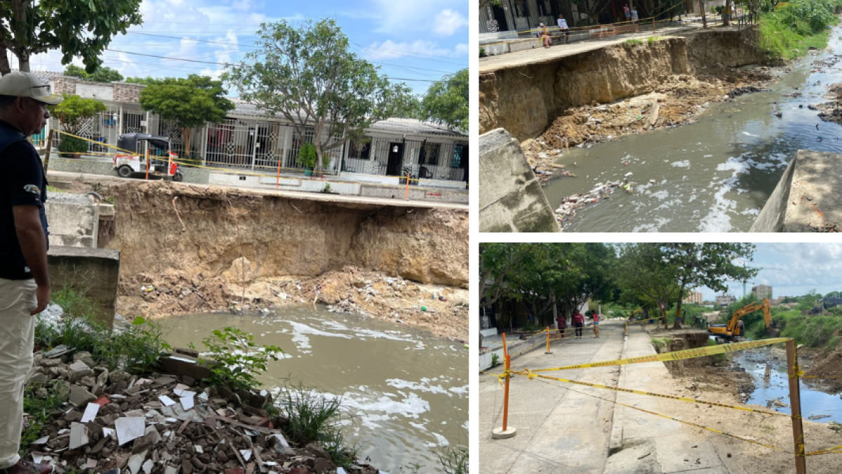 El susto de los habitantes de un barrio en Soledad, Atlántico, amenazados por un arroyo : llevan tres meses de espera por las obras