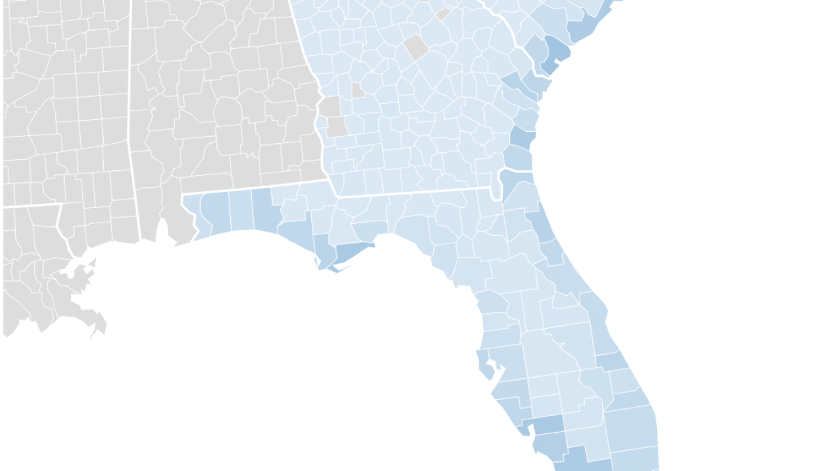 El mapa de Florida que muestra en qué condados tienen más seguros de vivienda