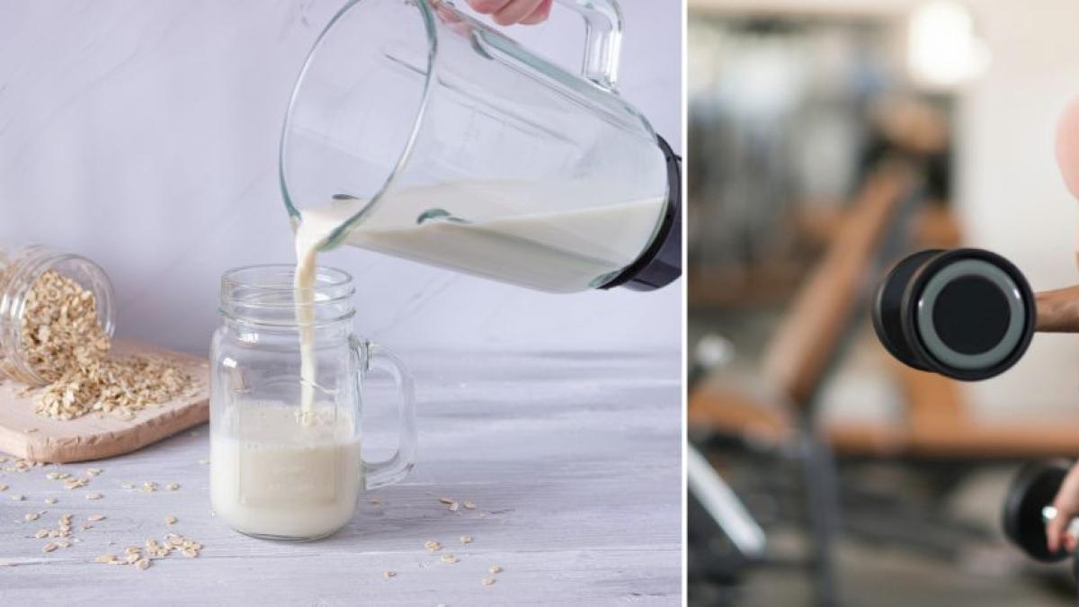 Batido de proteína con avena y manzana: Ideal para aumentar masa muscular y fortalecer el cuerpo