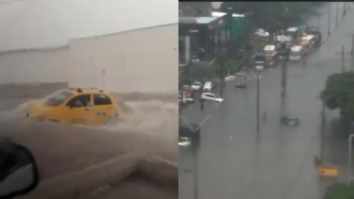 En video: taxista se salva ‘de milagro’ de ser arrastrado por peligroso arroyo de Barranquilla