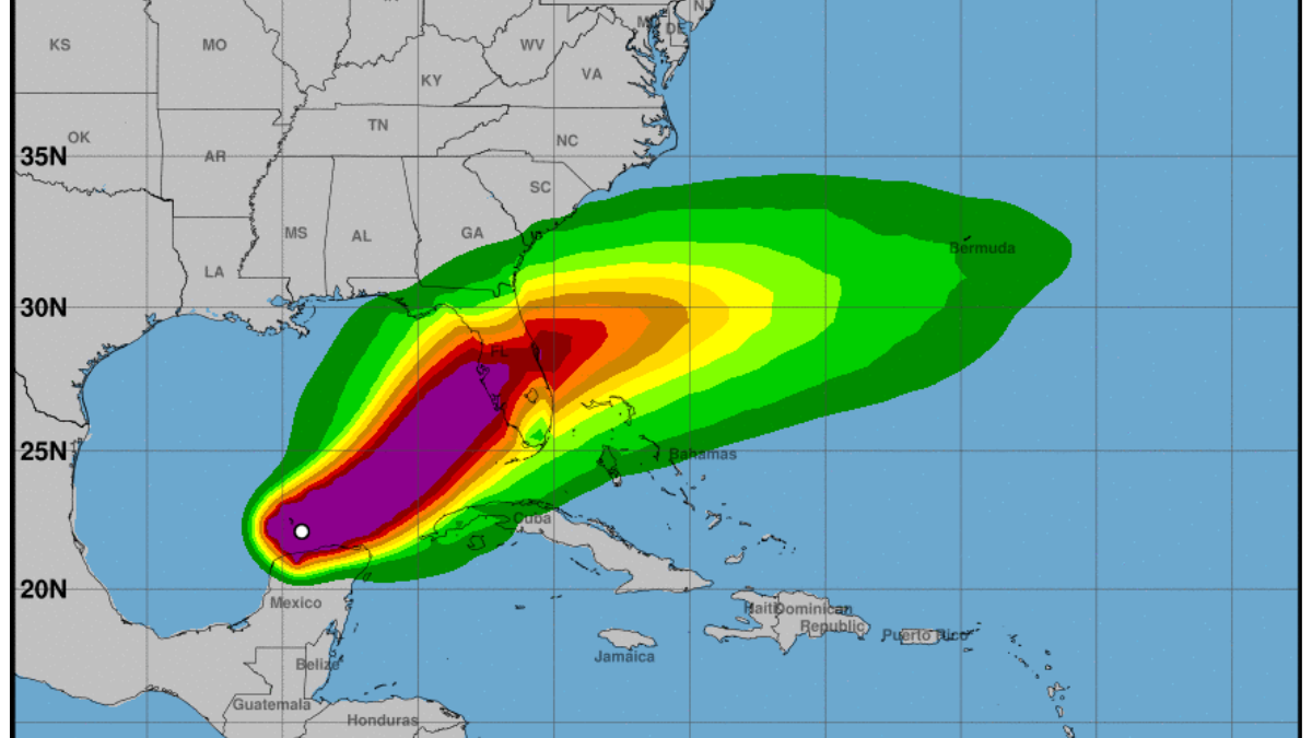 With Category 5, recently to Florida; Siga la Trayectoria en real time