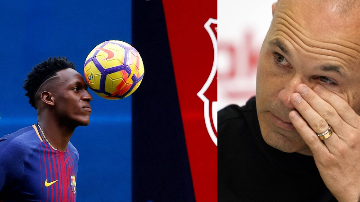Yerry Mina le envió un sentido mensaje a Andrés Iniesta por su retiro y recordó su época en Barcelona: 'Leyenda'