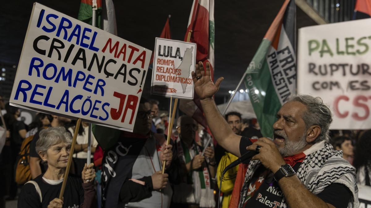 Brasil: manifestantes propalestinos le piden al presidente Lula da Silva que rompa relaciones con Israel