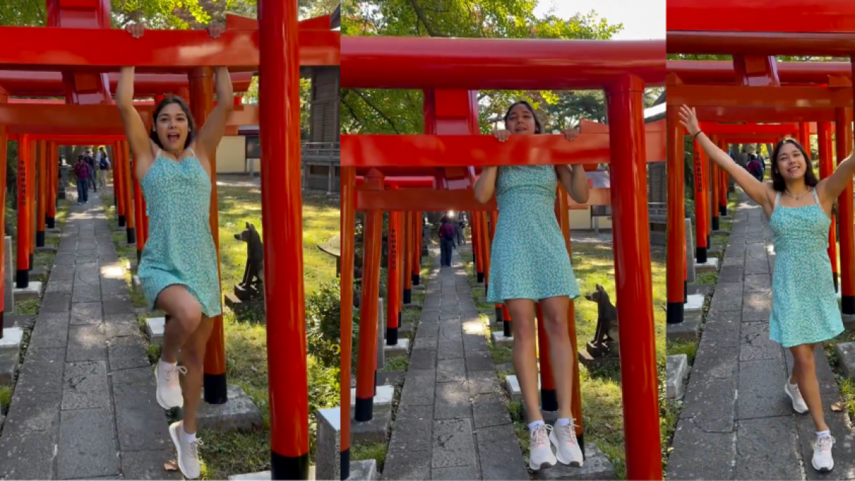 Latina ‘influencer’ in Japan sparks controversy by climbing and doing pirouettes on a sacred structure: video