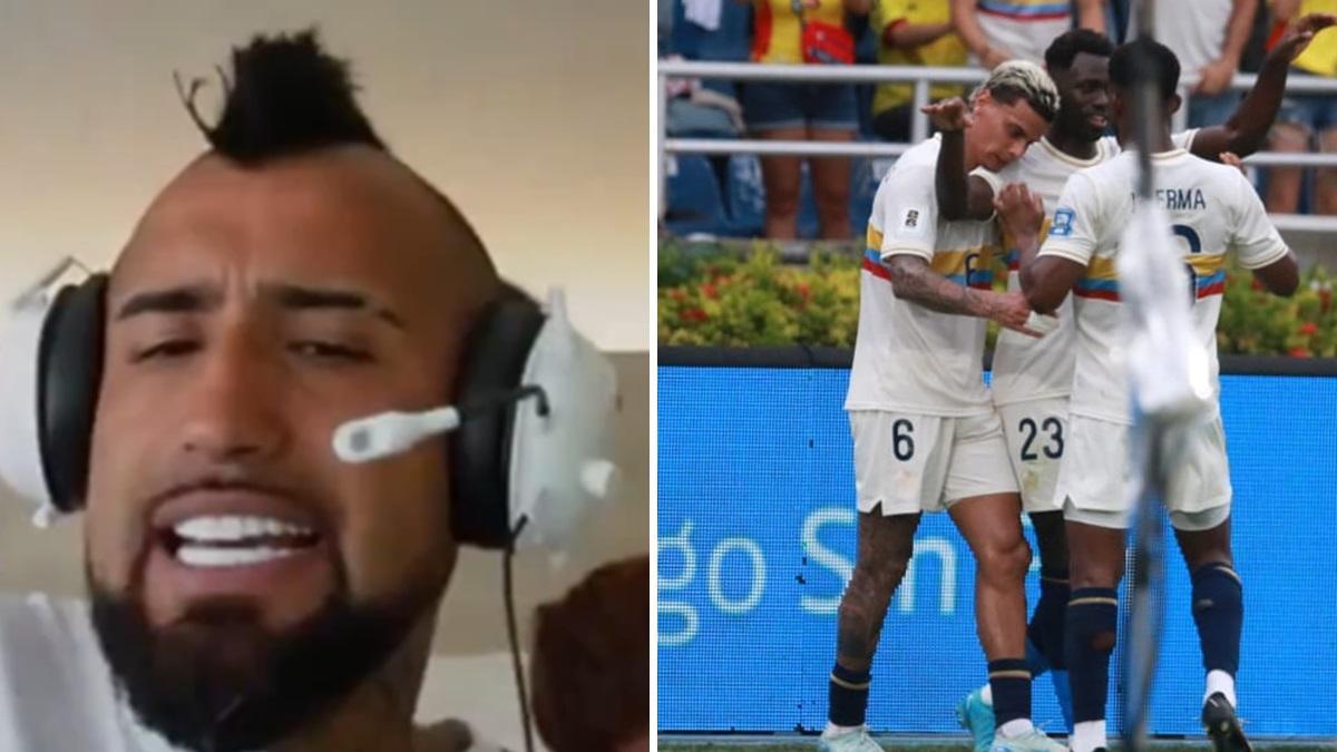 Video | Arturo Vidal reacciona con rabia al gol de Dávinson Sánchez con el que Colombia se fue arriba contra Chile en la eliminatoria