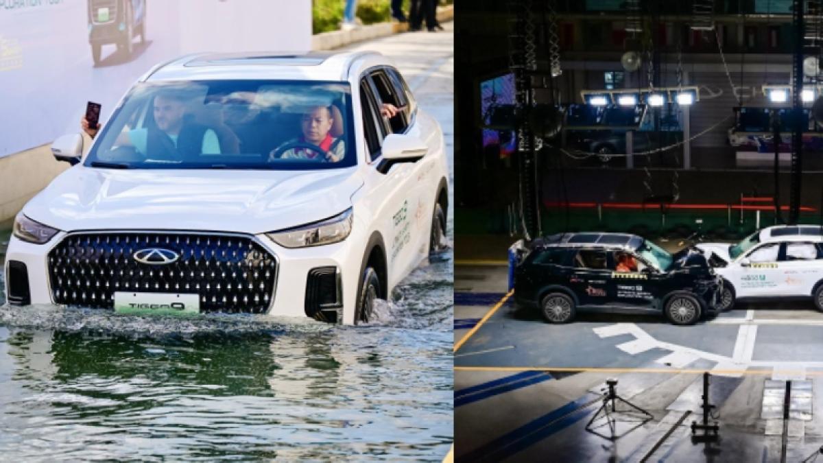 Video: impresionante choque de prueba entre dos vehículos Tiggo 9 de Chery sorprendió a influencers de todo el mundo