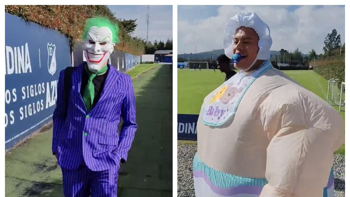 Millonarios, en modo Halloween: así llegaron los futbolistas disfrazados al entrenamiento