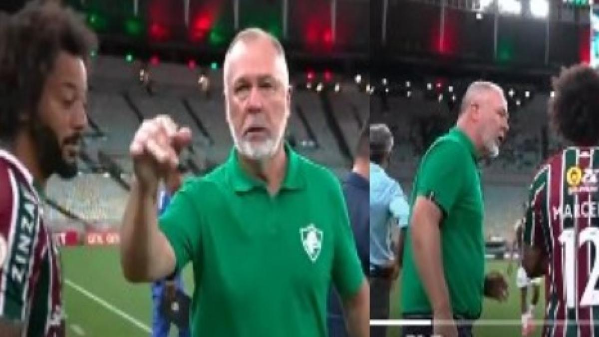 Video | Fuerte polémica: técnico de Fluminense le hace desplante a Marcelo y para el cambio en el minuto 89