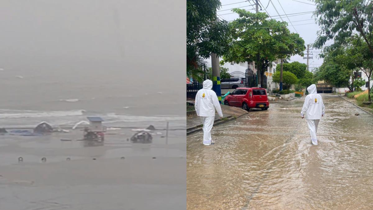 Emergencias en Cartagena por intensas lluvias: reportan inundaciones y bandera amarilla en playas