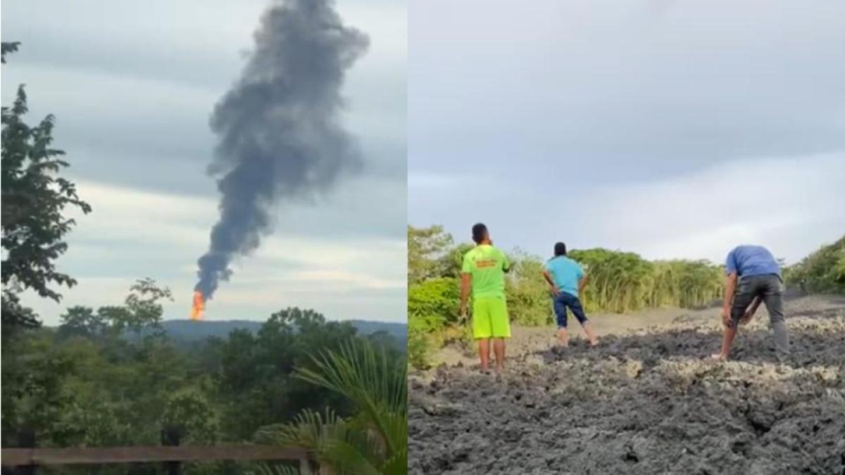 Geólogos evaluarán las condiciones del volcán de lodo que hizo erupción en San José de Mulatos, en Turbo