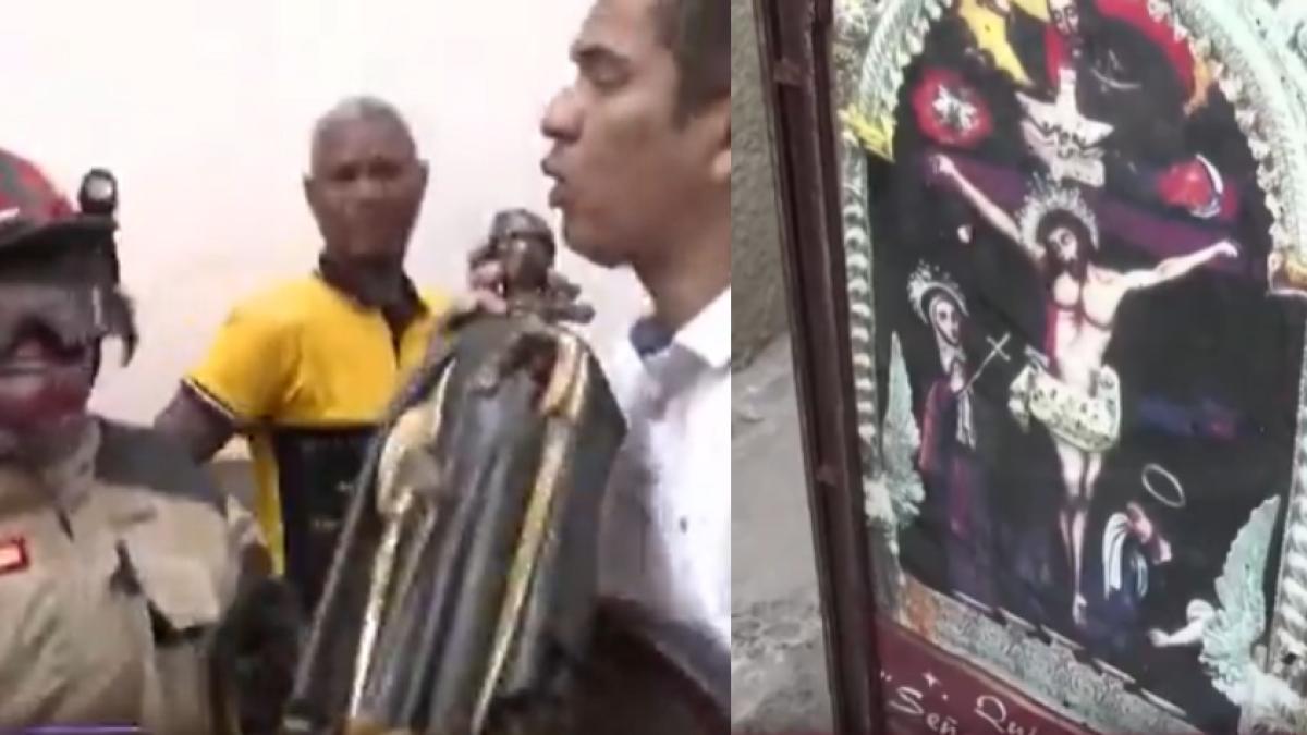 El Señor de los Milagros y otras imágenes religiosas en Perú se salvan de devastador incendio