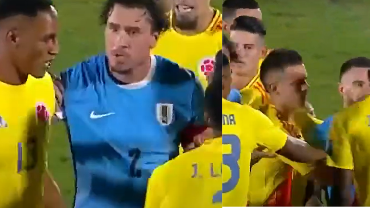 Video| La pelea que se armó por el empate parcial de Colombia a Uruguay en el partido por Eliminatorias suramericanas