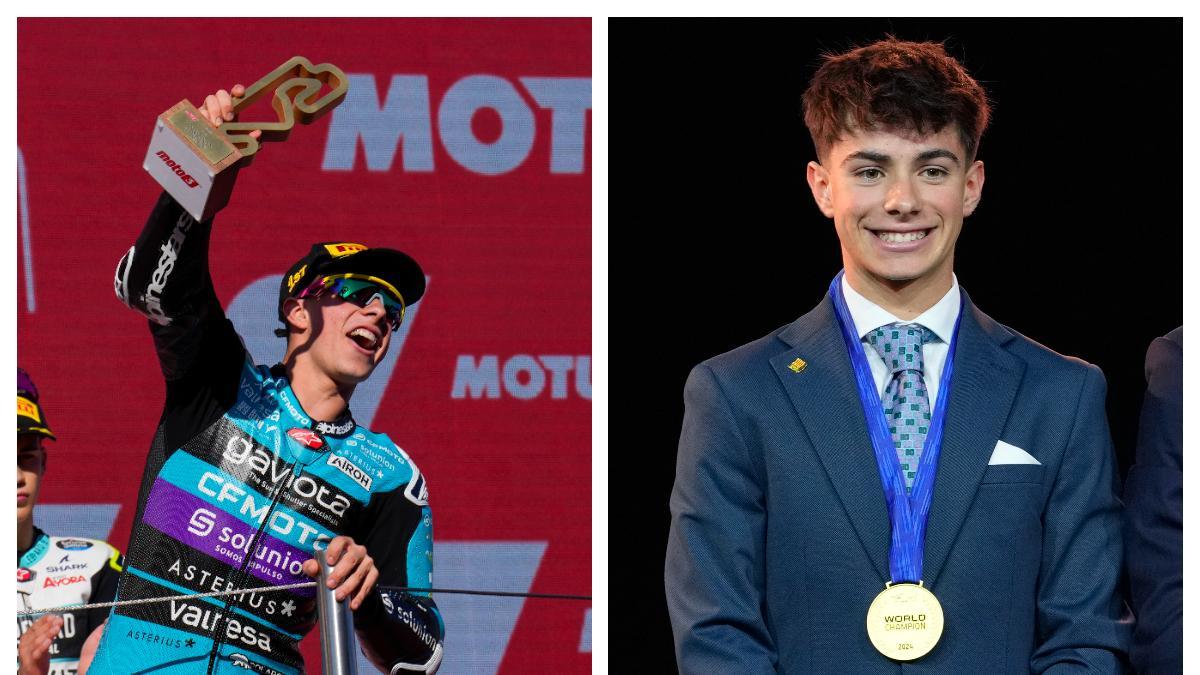 Video | David Alonso, de traje y feliz, recibe su premio como campeón del mundo de Moto3: 'Siempre lo soñé'