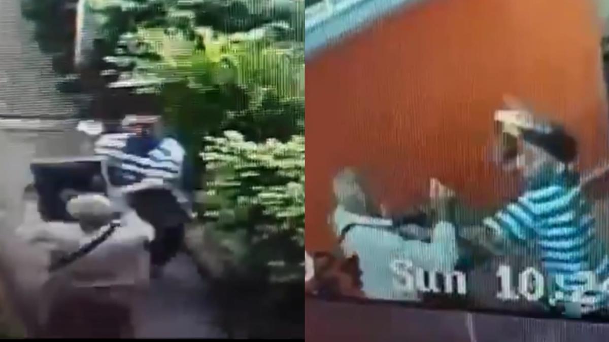 Cámaras de seguridad mostraron agresión y robo a un vendedor informal de la tercera edad en Santander