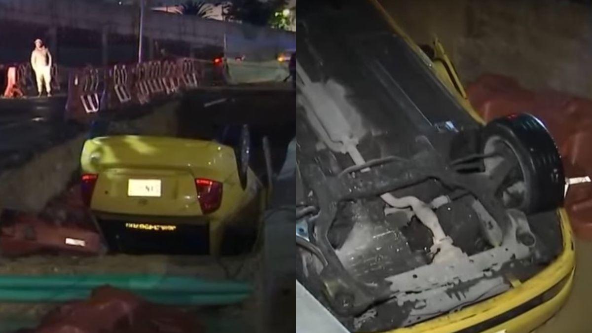 Un taxista casi muere ahogado luego de caer en un hueco de construcción de TransMilenio en la avenida 68 en Bogotá: este es el caso 