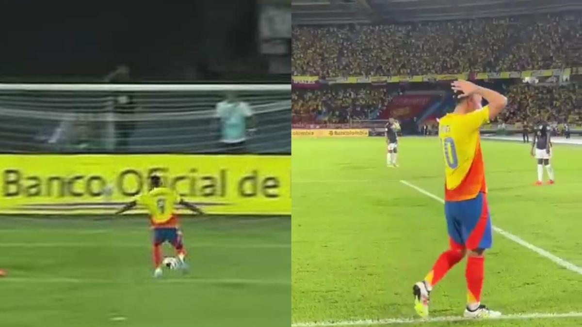 Video grabado al lado de la cancha muestra la cara de James Rodríguez al ver el gol cantado que ‘se comió’ Jhon Córdoba