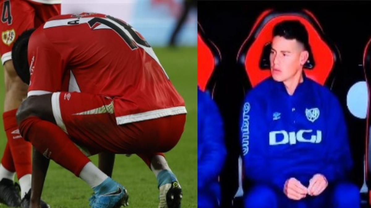 Video | James Rodríguez: la cámara lo delató y se le nota inconformidad de ser suplente en el Rayo Vallecano