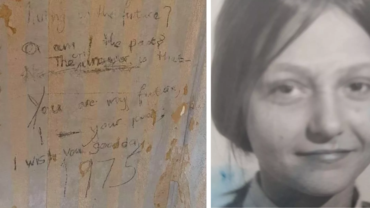 Estaban cambiando el papel tapiz de su casa y encontraron un inquietante mensaje