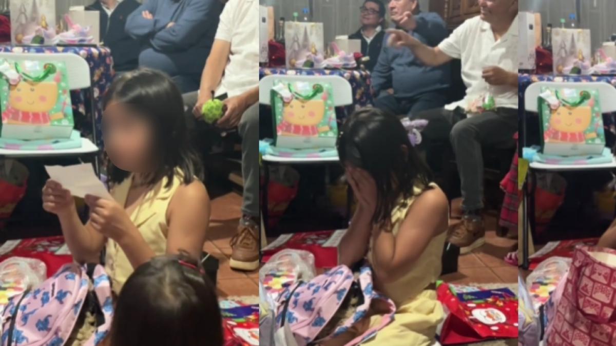 Niña se conmueve hasta las lágrimas al ver su regalo de Navidad: 'Santa habló con Tita'