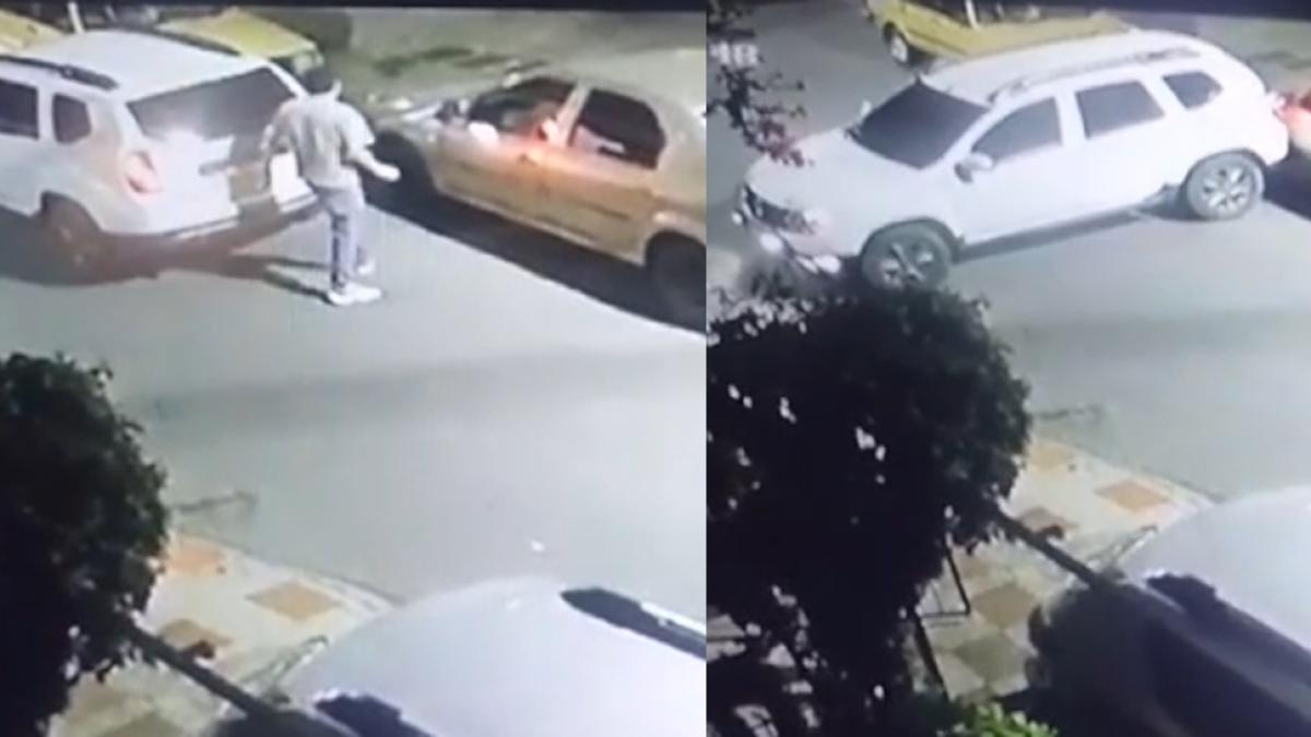 Video: conductor en Medellín chocó varias veces contra otro carro porque se parqueó frente a su casa