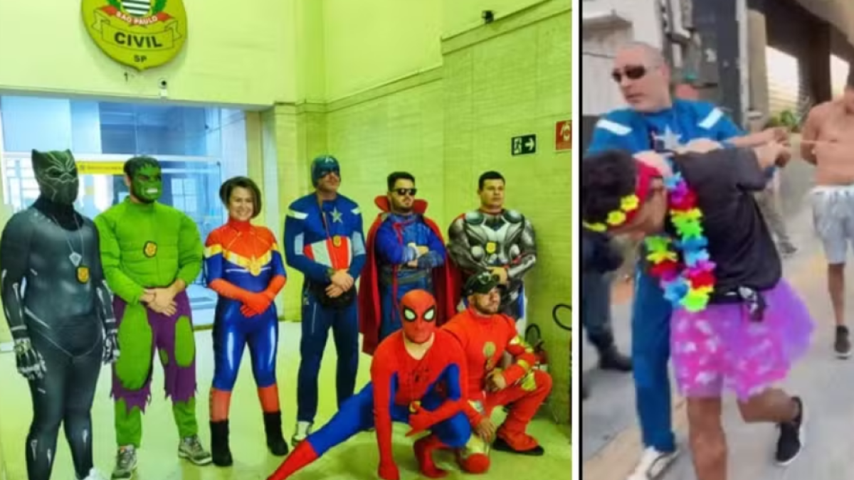 Video | Policías se disfrazaron de superhéroes para capturar a ladrones de celulares en pleno carnaval en Brasil