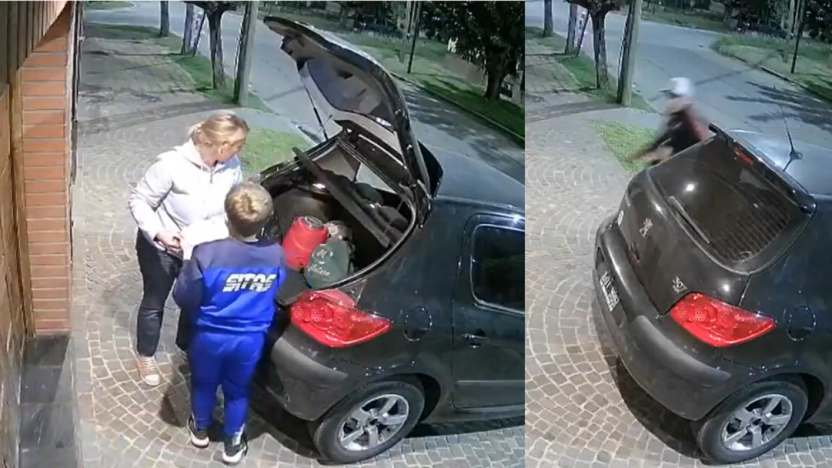 Video | Los momentos de pánico de una familia que alcanzó a entrar a su casa antes de ser robados