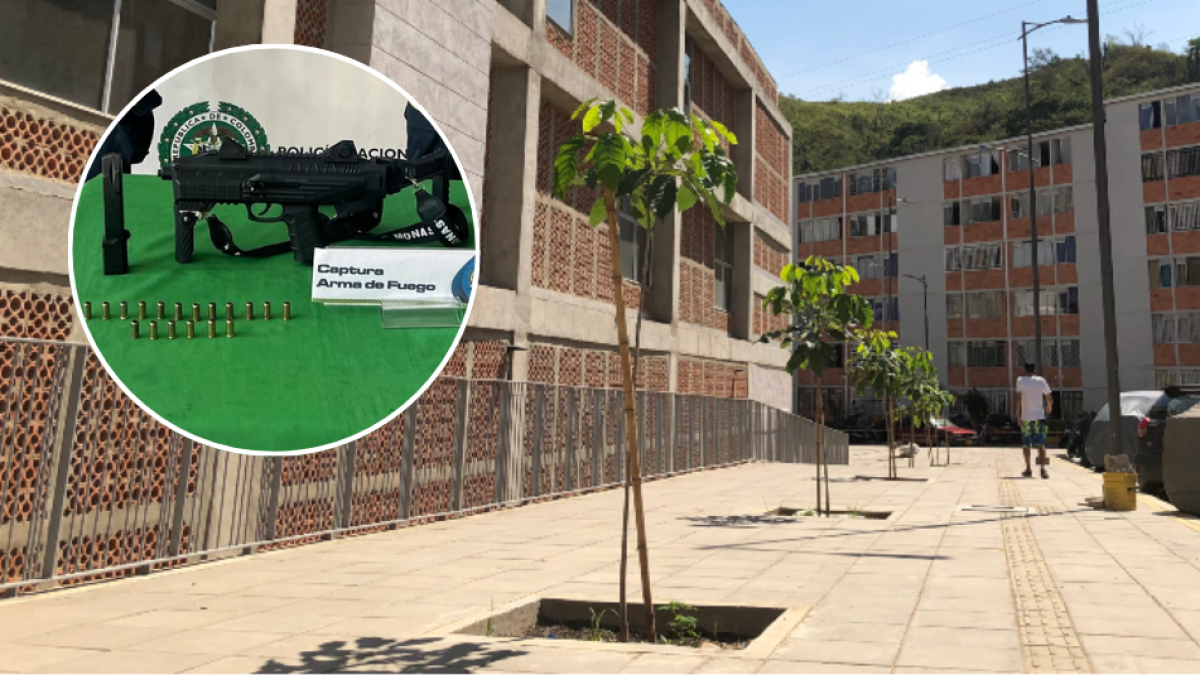 Menor de edad fue encontrado por la policía con un subfusil en Bucaramanga: uniformado disparó para capturarlo