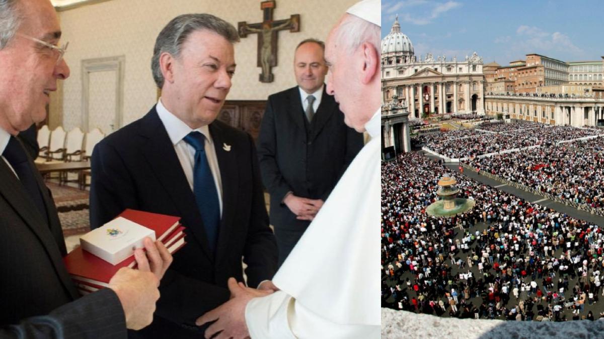 Así fue el encuentro de los expresidentes Álvaro Uribe y Juan Manuel Santos con el papa Francisco en 2016