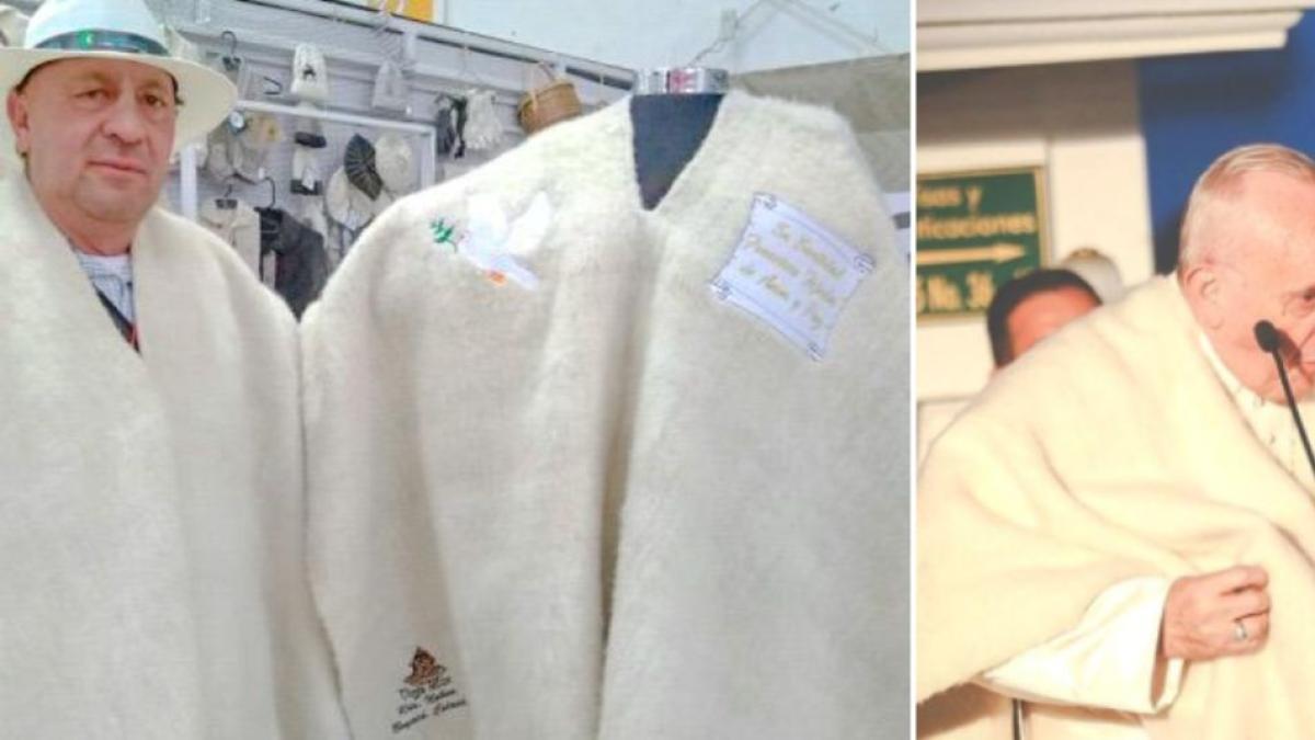 Julio Cristancho, el artesano de Nobsa que hizo una ruana boyacense para el papa Francisco