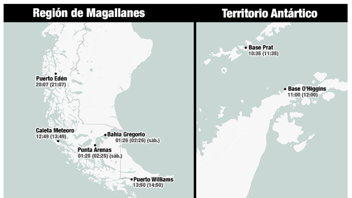 Estas son las horas del posible tsunami en Chile tras el fuerte terremoto de 7.5: llegaría mañana a Punta Arenas