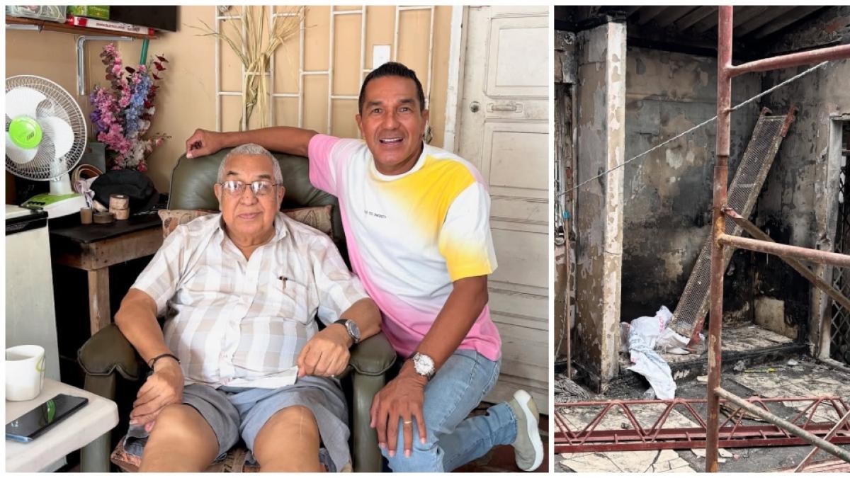 Checo Acosta mostró devastadoras imágenes de cómo quedó la casa de su papá Alci Acosta tras voraz incendio